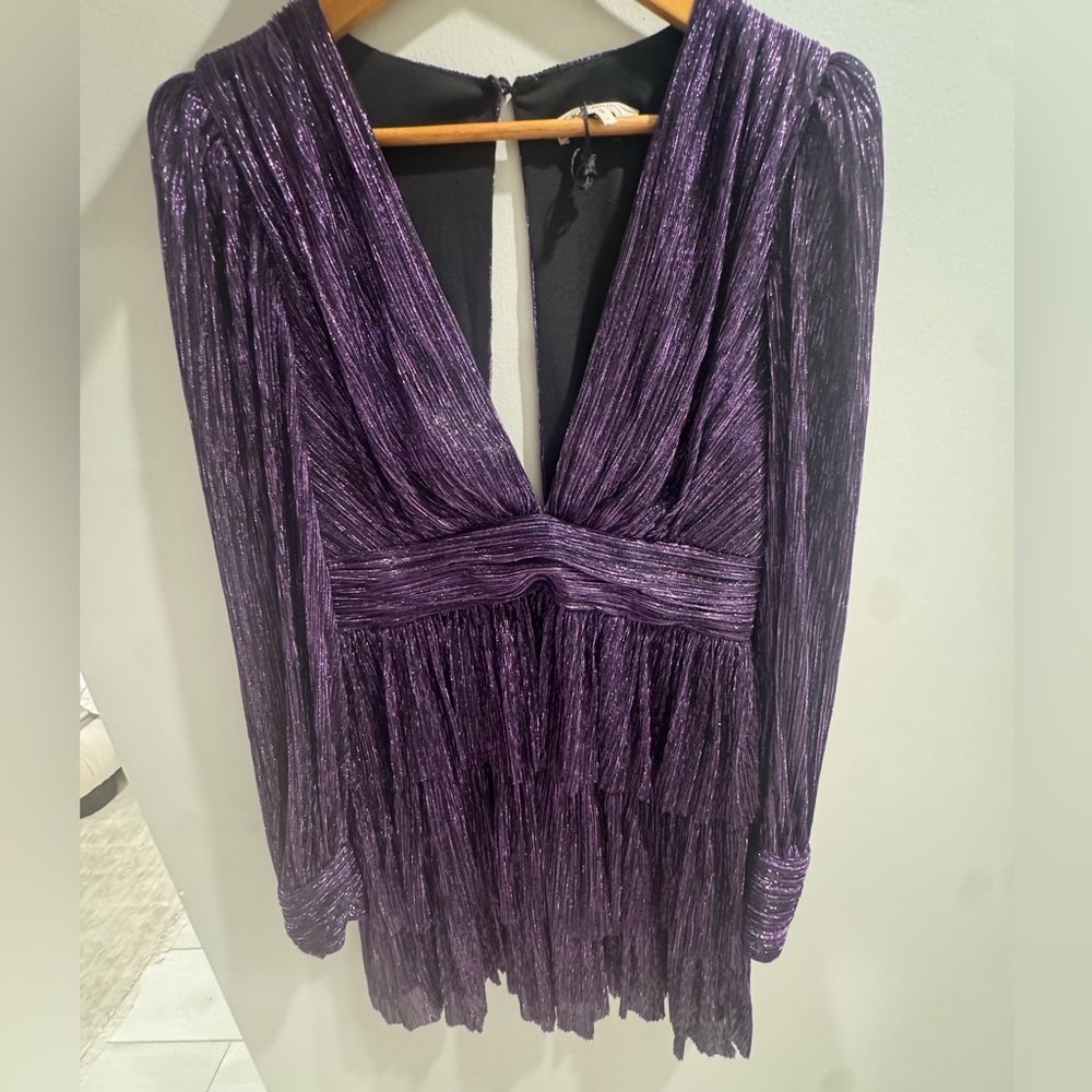 BCBG purple shiny new years dress
